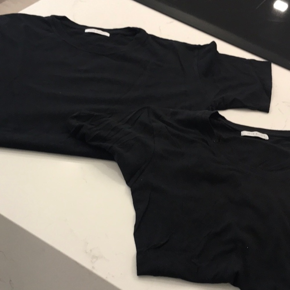 Two John Elliott tee shirts. One Lululemon polo shirt. Mens